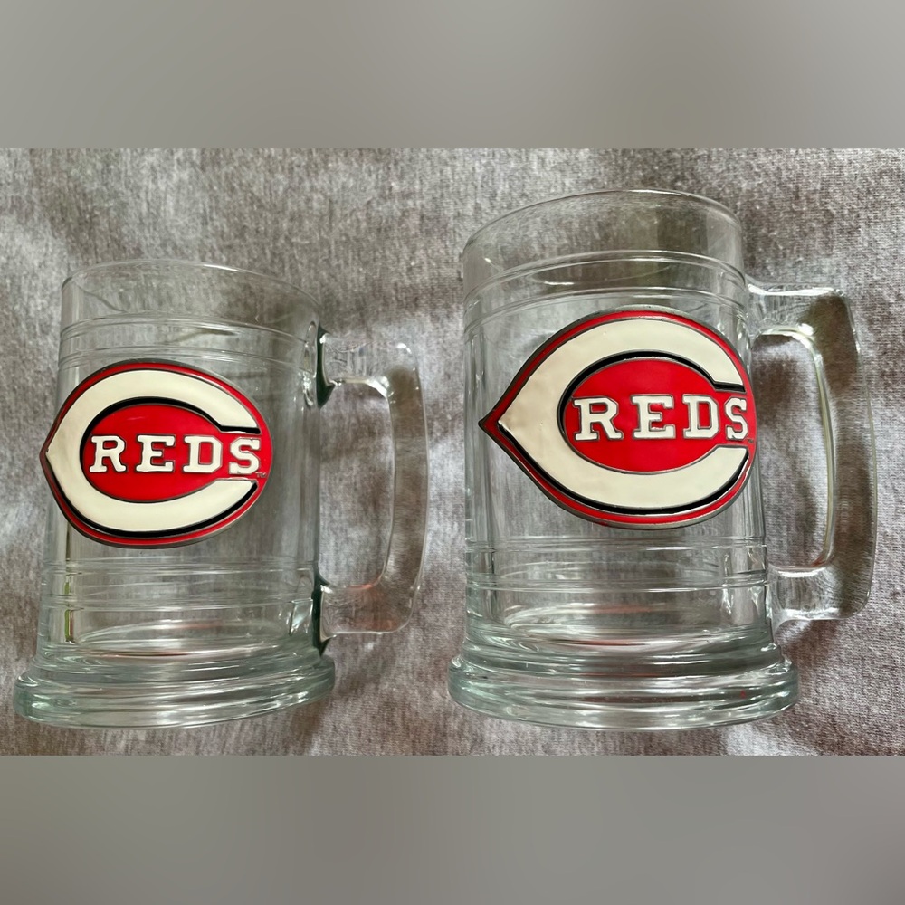 Cincinnati Reds 15 oz Glass Mug Tankard Set